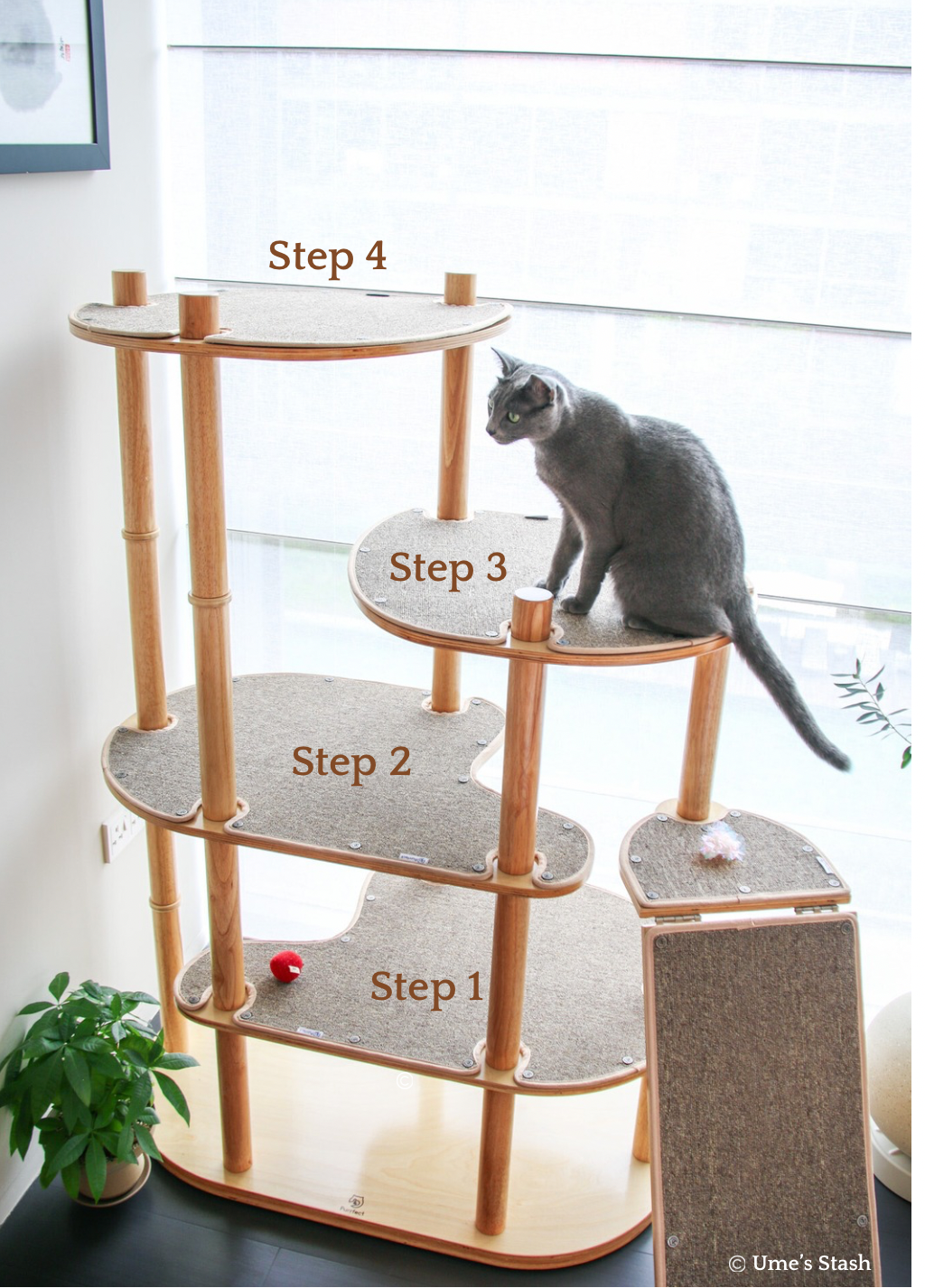 Bouclé mat replacement for Moon Pillar cat tree