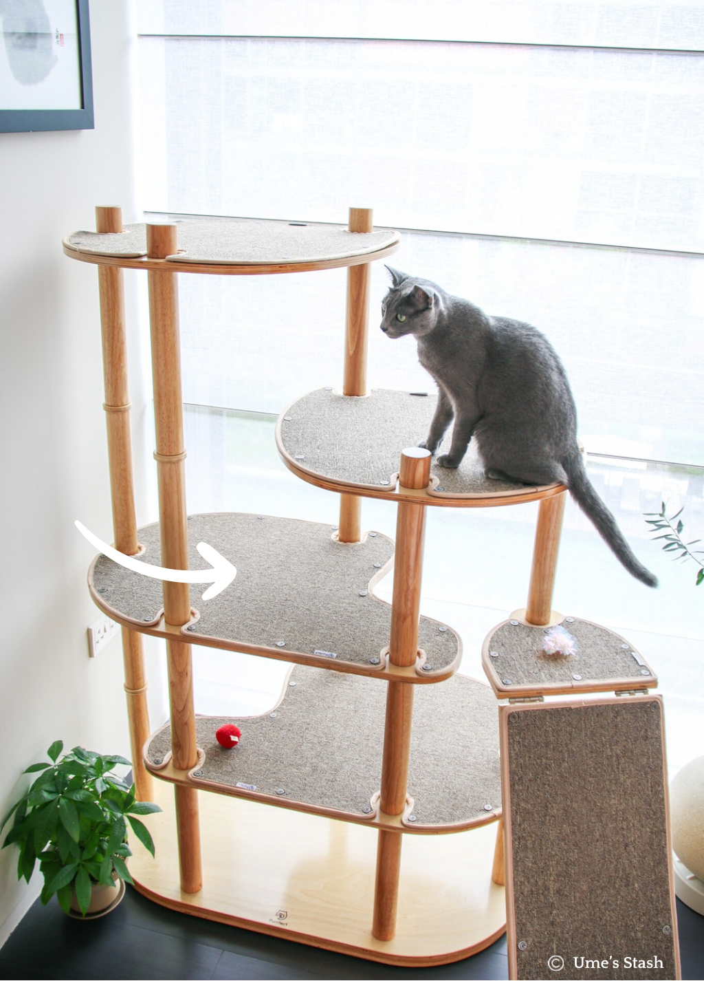 Bouclé mat replacement for Moon Pillar cat tree