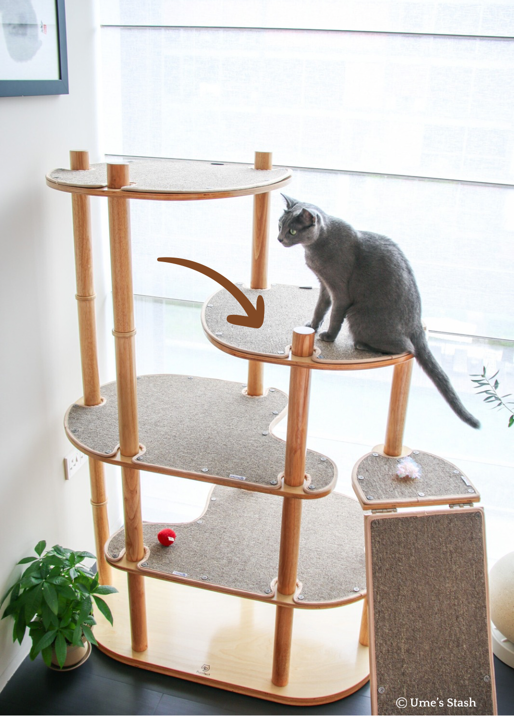 Bouclé mat replacement for Moon Pillar cat tree