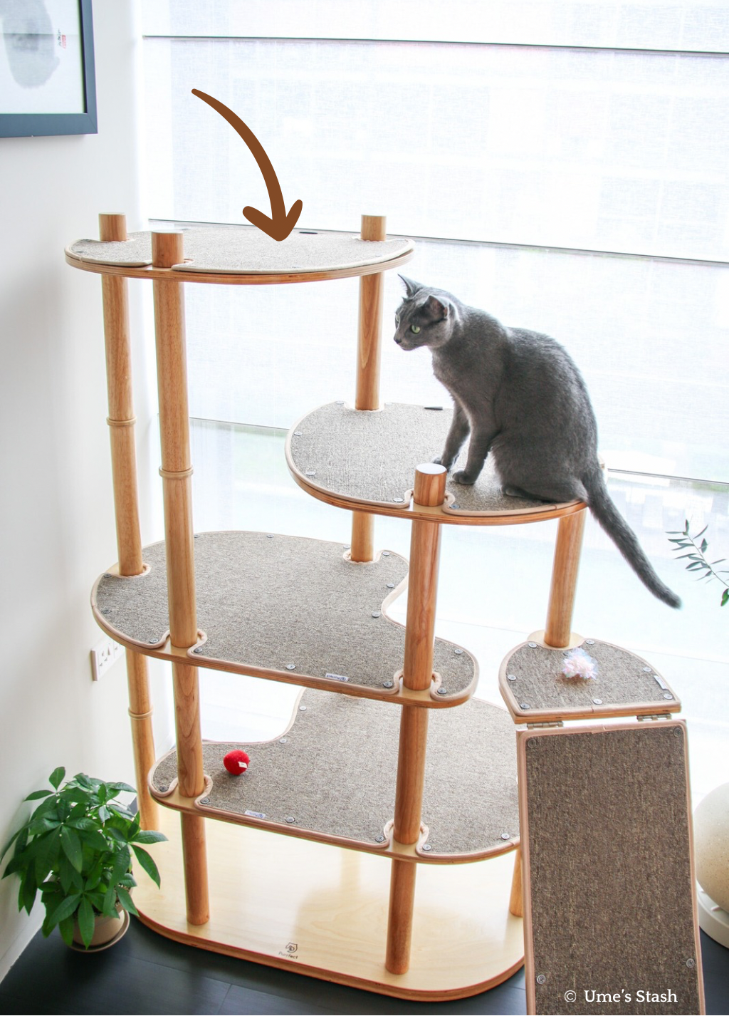 Bouclé mat replacement for Moon Pillar cat tree