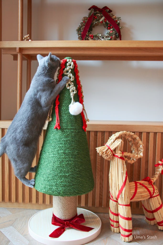 2025 Christmas Cedar scratching post - Ume's Stash
