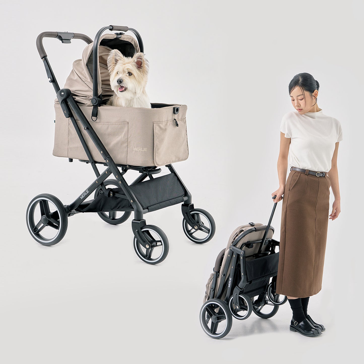 Peach pet stroller (Merlie MW3)