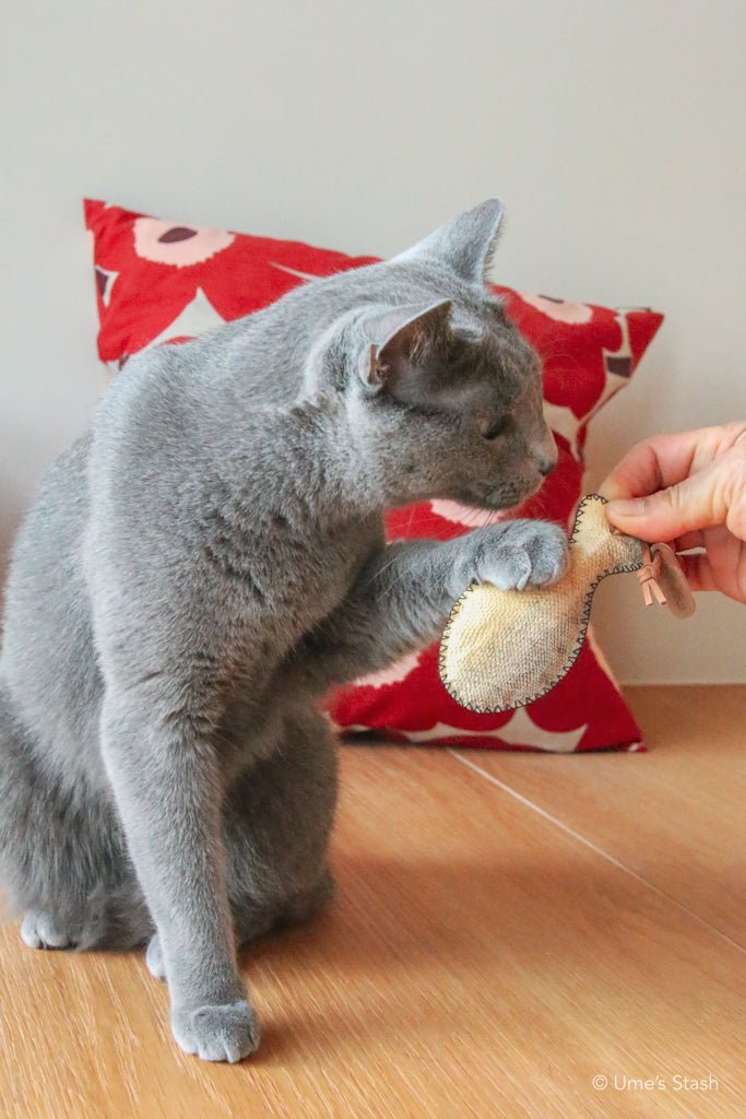 Guppy fish leather cat toy - Ume's Stash