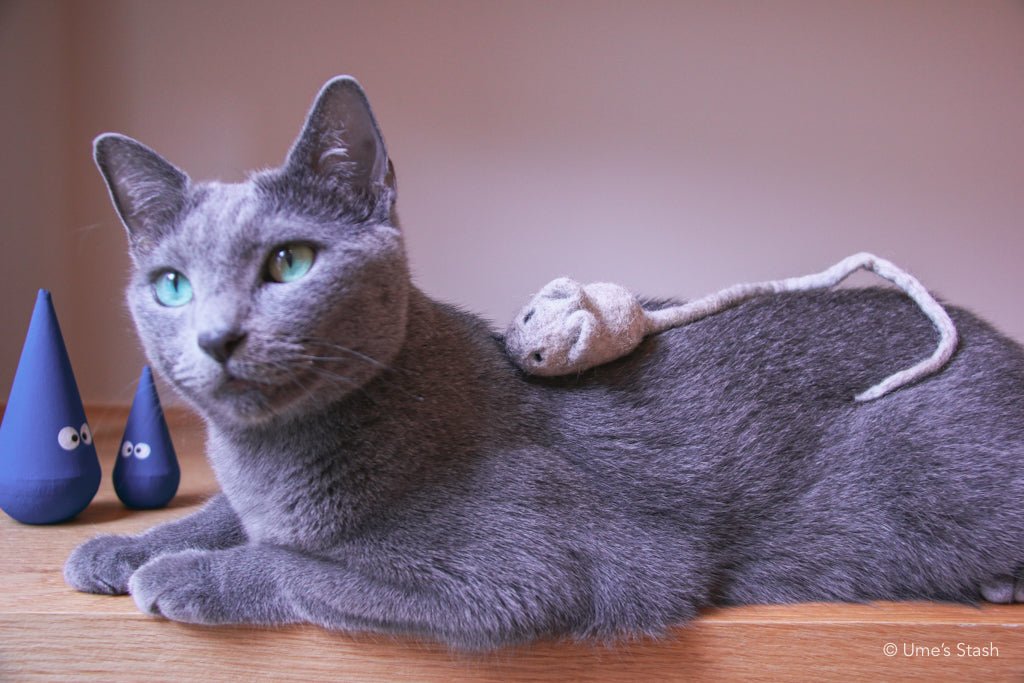 Gus mouse toy - Ume's Stash - Felt mouse cat toy