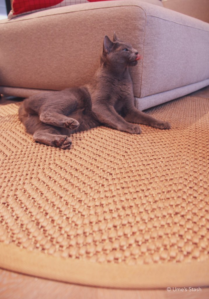 Herringbone scratcher rug (Round) - Ume's Stash