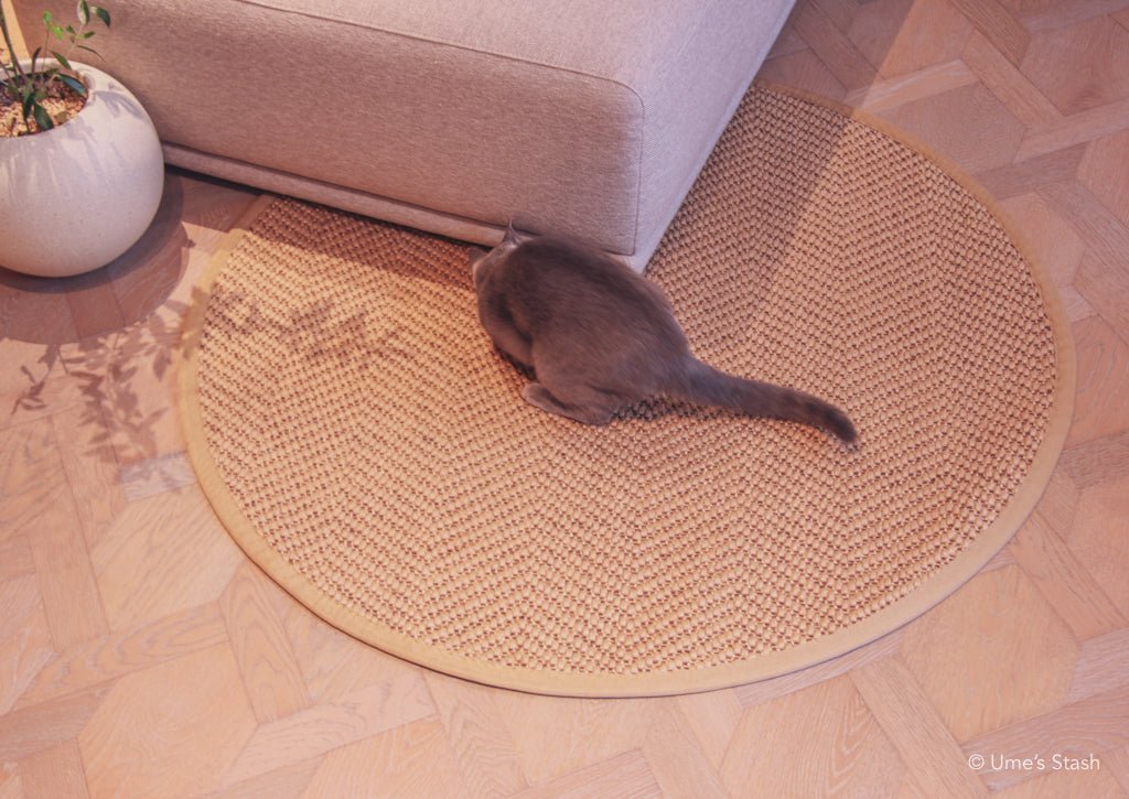 Herringbone scratcher rug (Round) - Ume's Stash