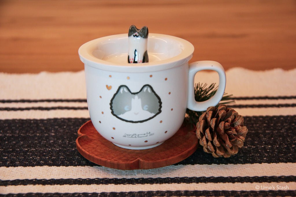 Sidekick mug and matching lid - Gorong Lab - Cat themed drink ware