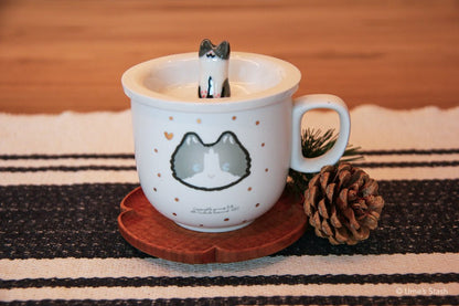Sidekick mug and matching lid - Gorong Lab - Cat themed drink ware