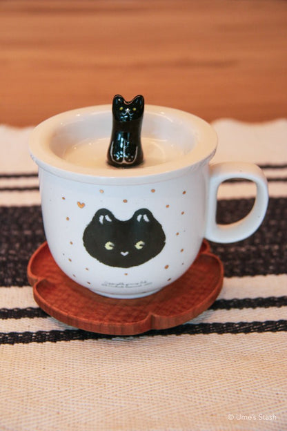 Sidekick mug and matching lid - Gorong Lab - Cat themed drink ware