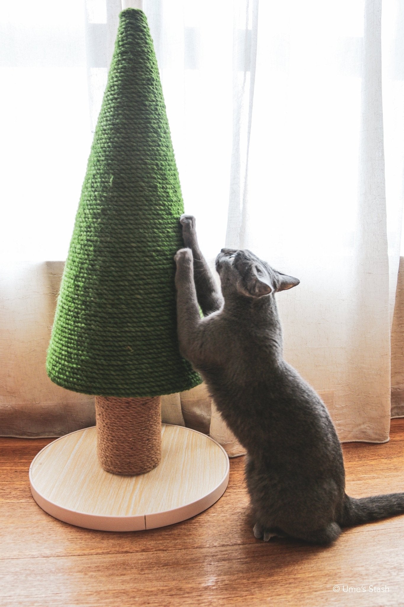 Elegant Sturdy Wide Tall Cedar Cat Scratching Post Ume s Stash